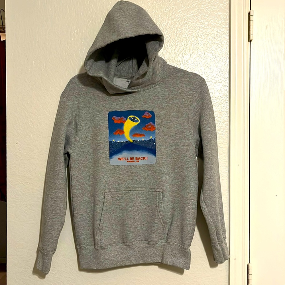“We’ll Be Back!!-Rosewell, NM” Kids Large Hoodie